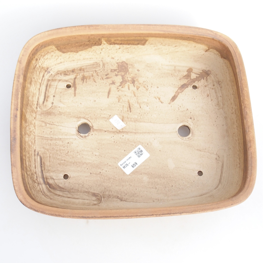 Ceramiczna miska na bonsai 29,5 x 24 x 7 cm, różowa