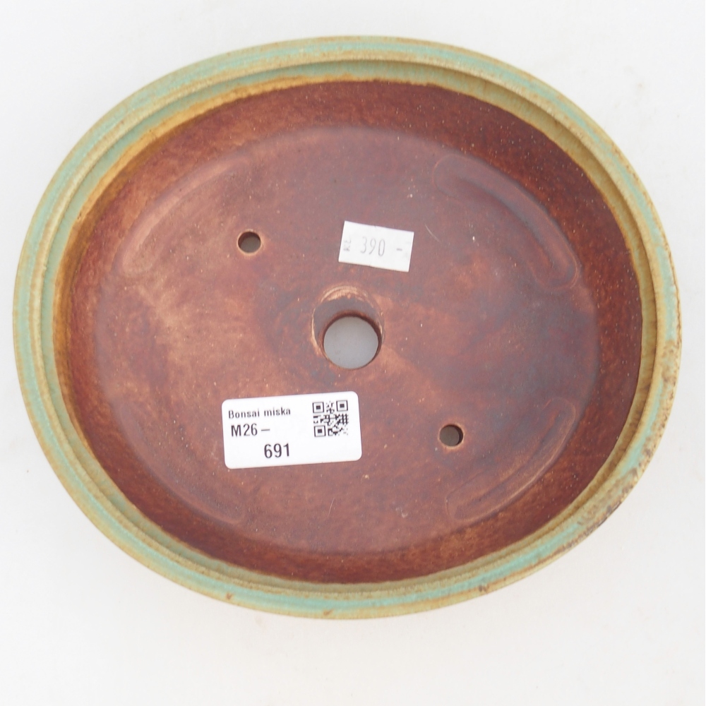 Ceramiczna miska do bonsai 18,5 x 16,5 x 4,5 cm, zielona