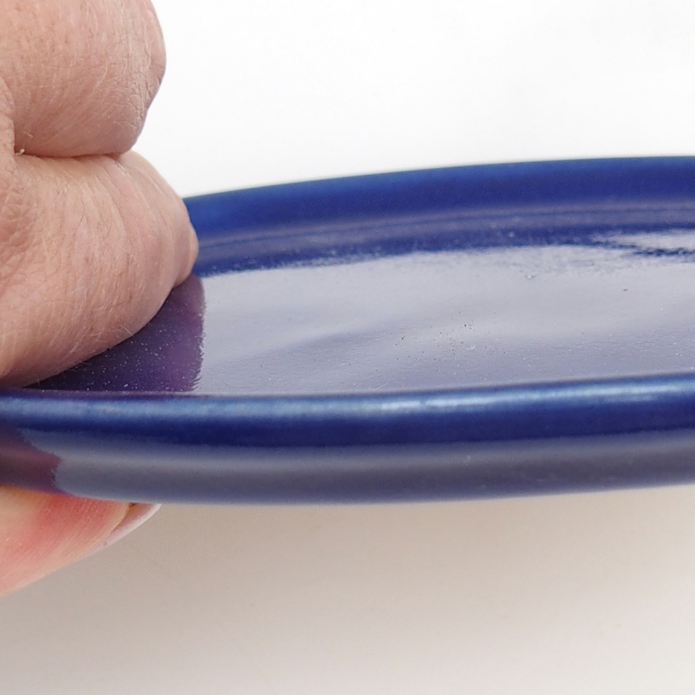 Ceramiczny spodek H30 - 12,5 x 10,5 x 1 cm - niebieski