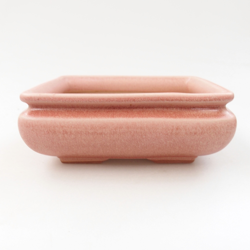 Ceramiczna miska bonsai 15,5 x 15,5 x 6 cm, kolor różowy