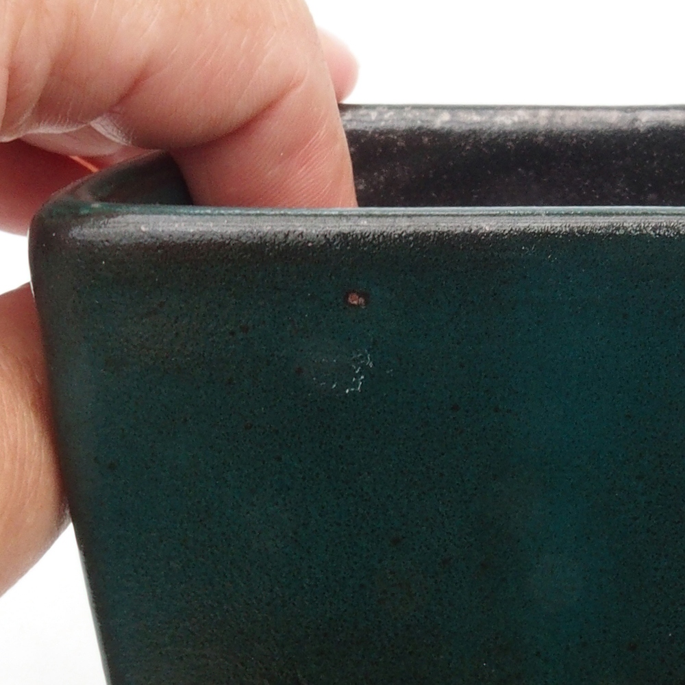 Ceramiczna miska bonsai 9 x 9 x 12,5 cm, kolor zielony