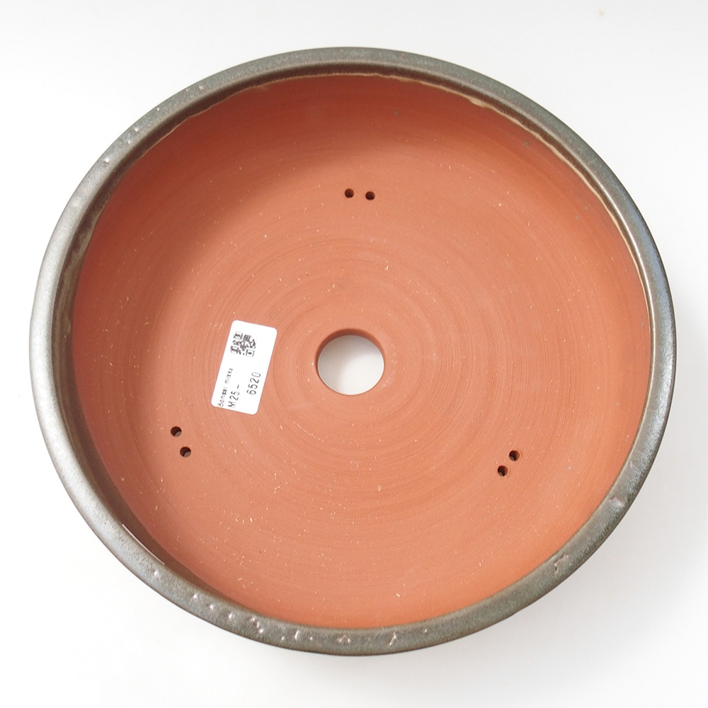 Ceramiczna miska do bonsai 25,5 x 25,5 x 6,5 cm, zielona