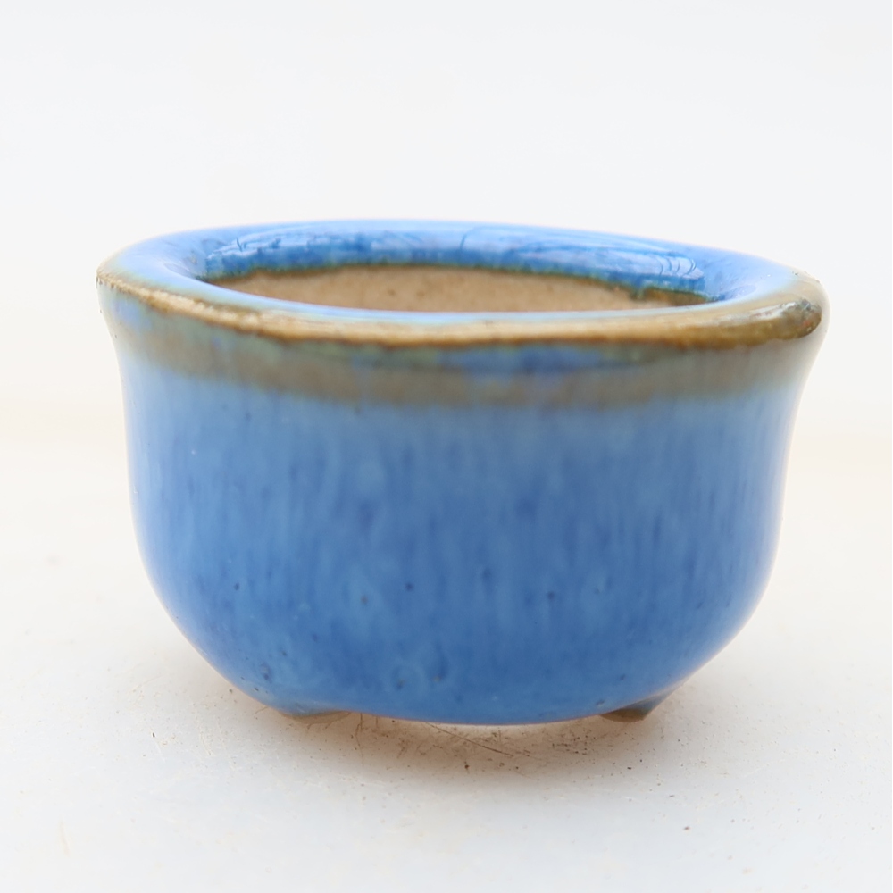 Ceramiczna miseczka do bonsai 2,5 x 2,5 x 2 cm, kolor niebieski
