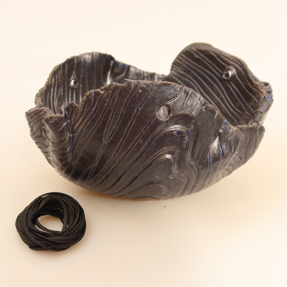 Ceramiczna skorupa do kokedamy 14 x 12 x 8,5 cm, kolor niebieski