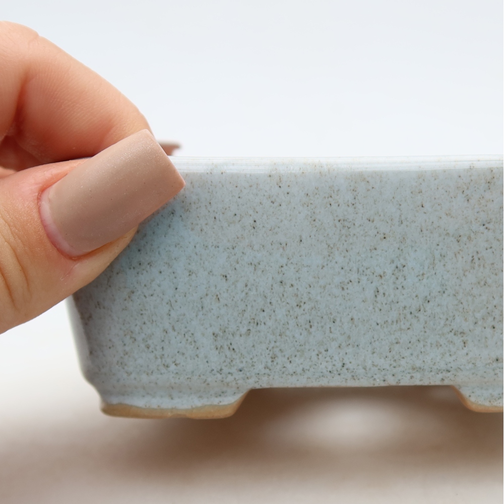 Ceramiczna miska do bonsai 10,5 x 8,5 x 4 cm, szara