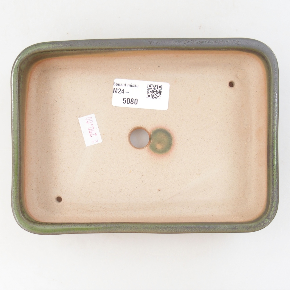 Ceramiczna miska bonsai 18 x 13,5 x 4 cm, kolor zieliony