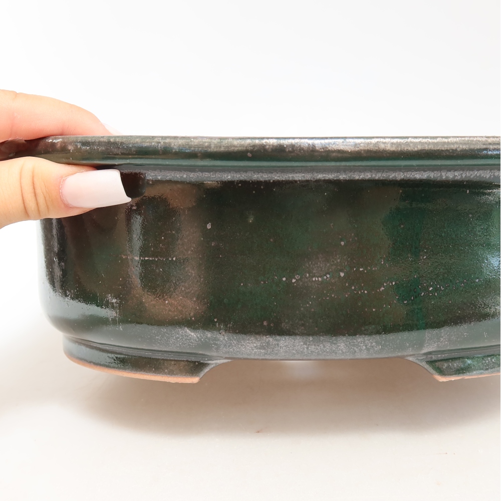 Ceramiczna miska na bonsai 26 x 22 x 8 cm, zielona