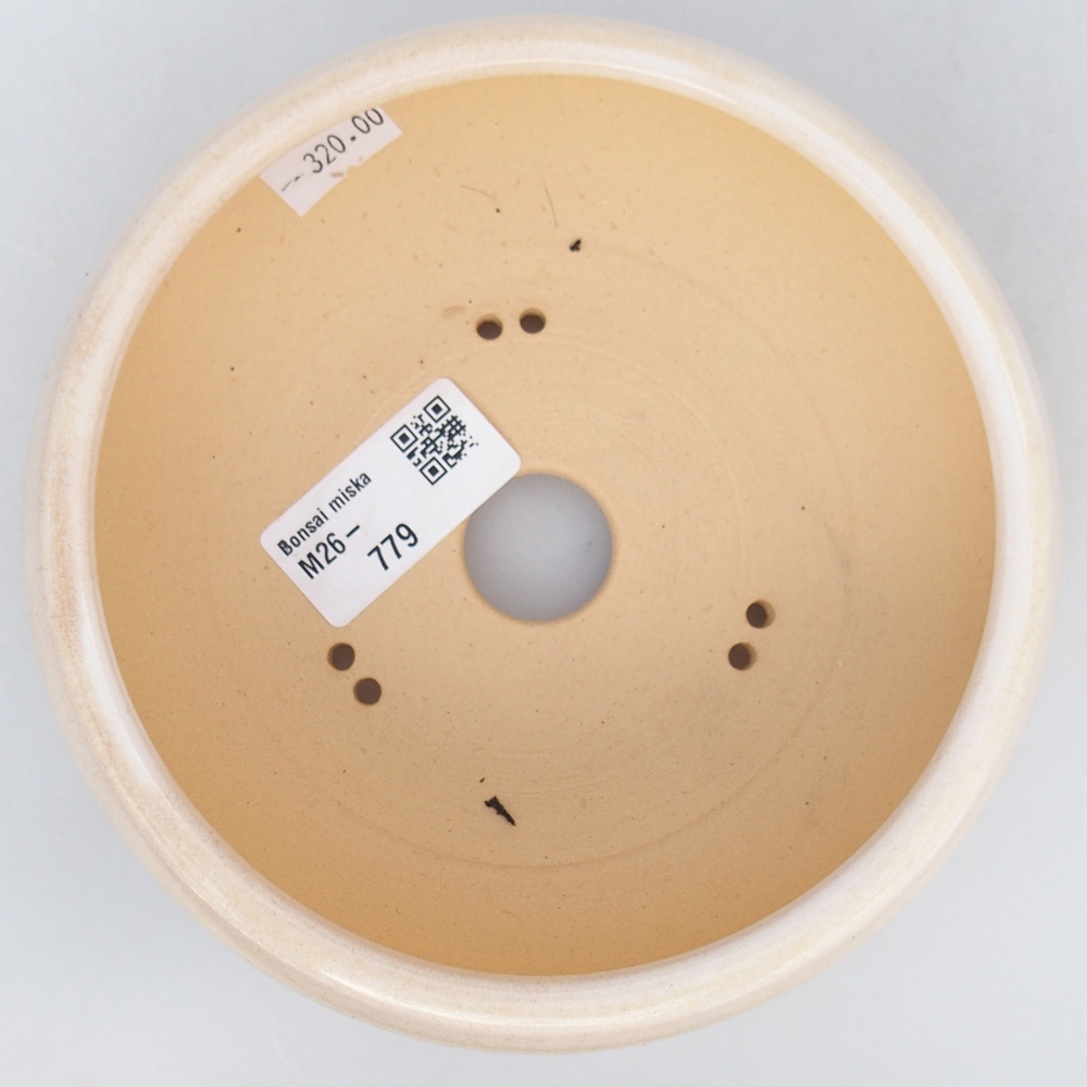 Ceramiczna miska do bonsai 14,5 x 14,5 x 5,5 cm, kolor beżowy