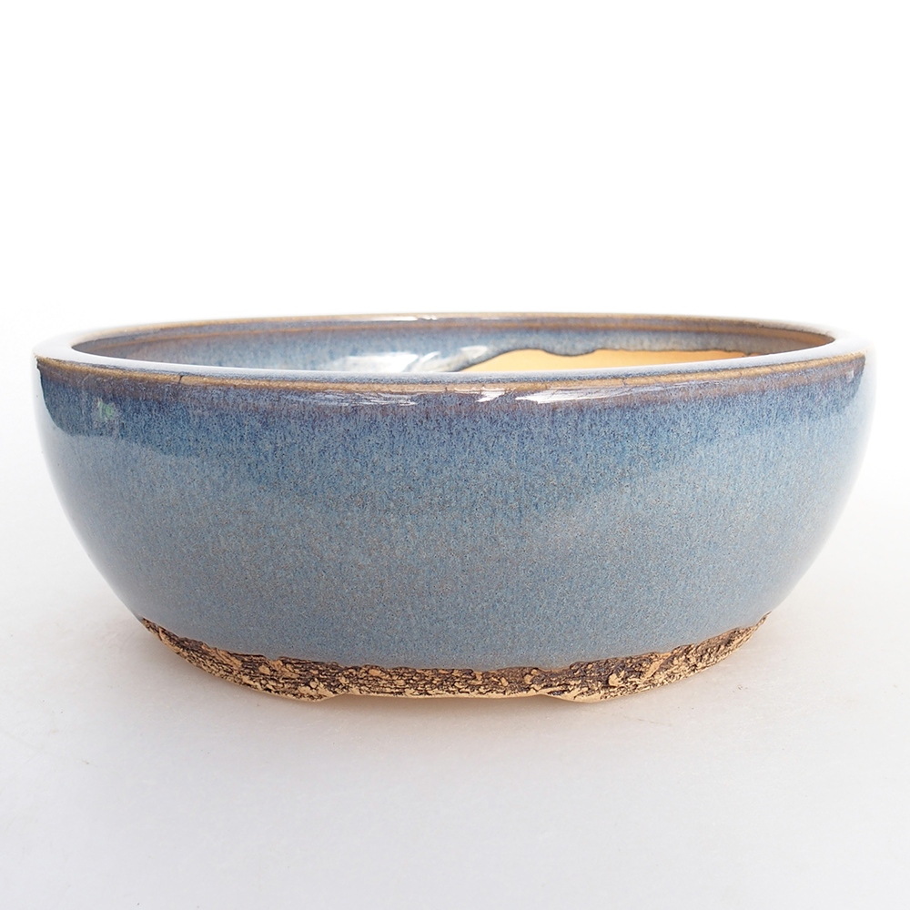 Ceramiczna miska na bonsai 17,5 x 17,5 x 6 cm, kolor niebieski
