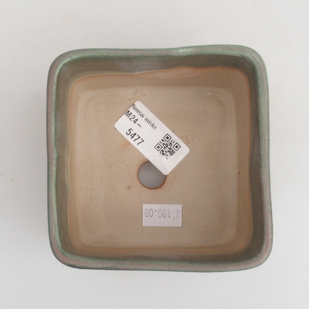 Ceramiczna miska bonsai 10 x 10 x 8 cm, kolor zielony
