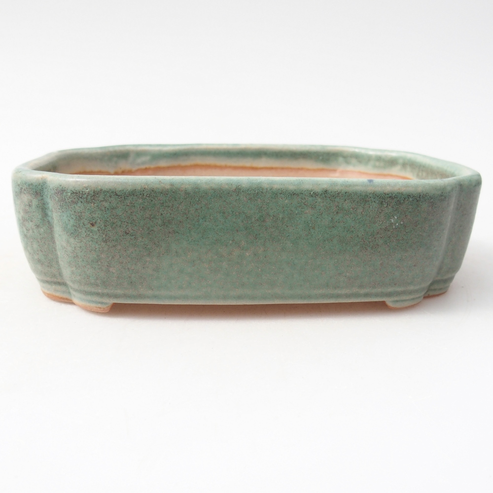 Ceramiczna miska do bonsai 16 x 11,5 x 4 cm, zielona