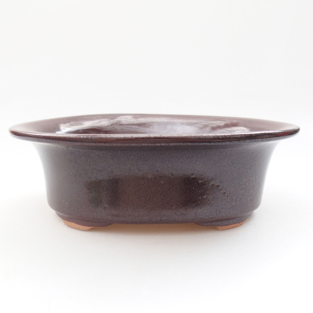 Ceramiczna miska bonsai 19,5 x 16 x 6,5 cm, kolor brązowy