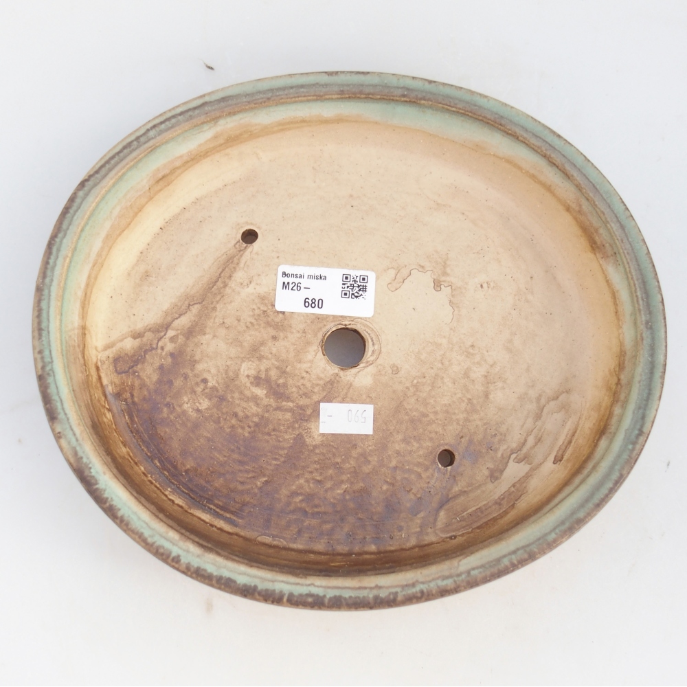 Ceramiczna miska na bonsai 24 x 21 x 5 cm, zielona