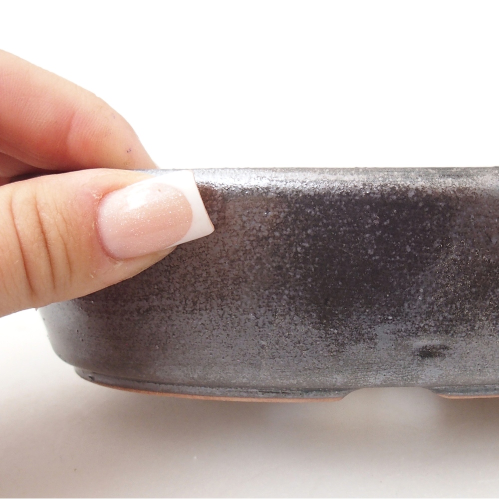 Ceramiczna miska do bonsai 15 x 9,5 x 4 cm, kolor metaliczny