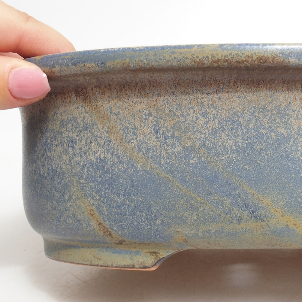 Ceramiczna miska bonsai 23,5 x 19 x 7,5 cm, kolor niebieski