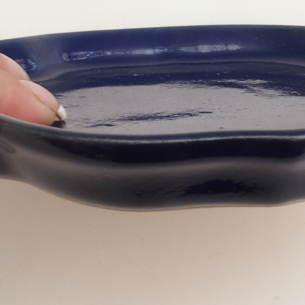 Ceramiczna miska H06 - 14 x 14 x 1,5 cm - niebieska
