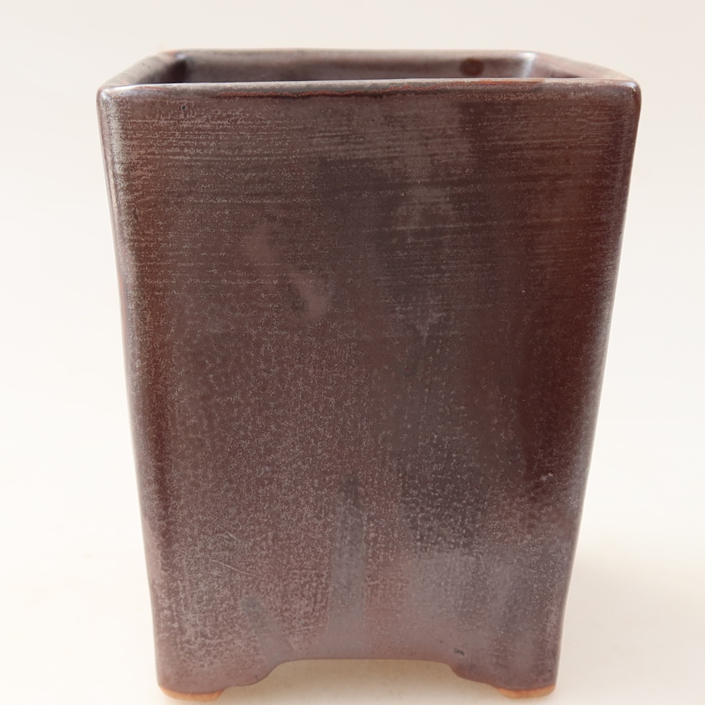 Ceramiczna miska do bonsai 9 x 9 x 11,5 cm, kolor brązowy