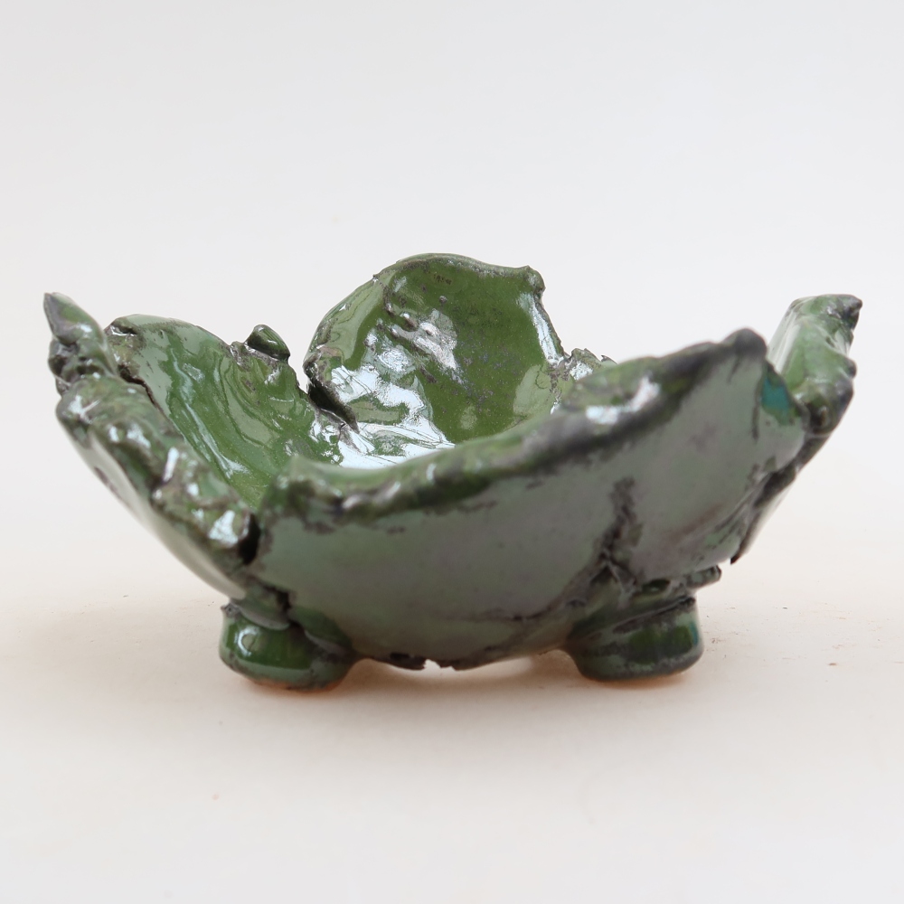 Ceramiczna skorupka  12 x 11 x 6,5 cm, kolor zielony