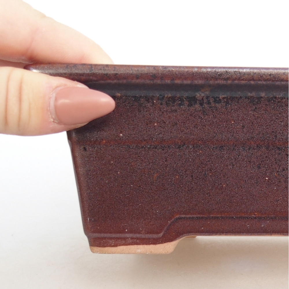 Ceramiczna miska do bonsai 16 x 12 x 6 cm, bordowa