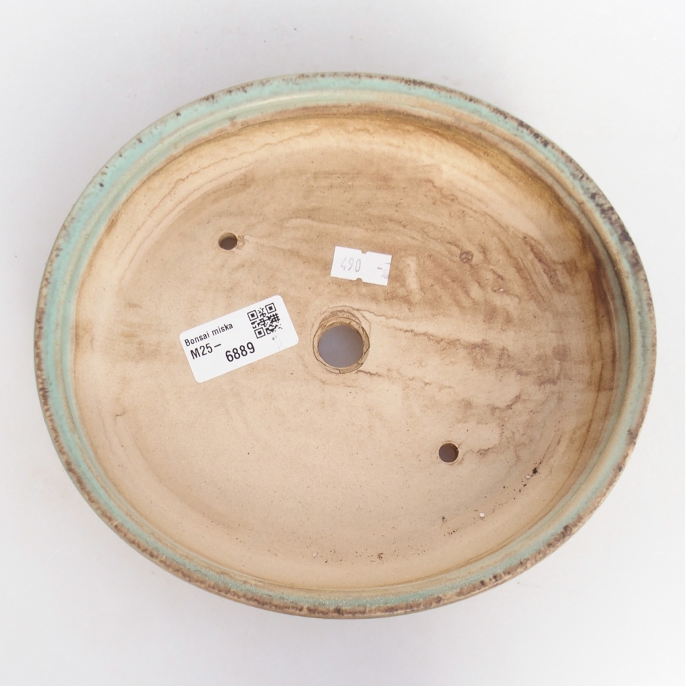 Ceramiczna miska na bonsai 21 x 19 x 4 cm, zielona