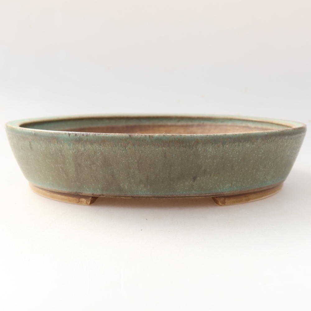 Ceramiczna miska do bonsai 21 x 19 x 4,5 cm, zielona