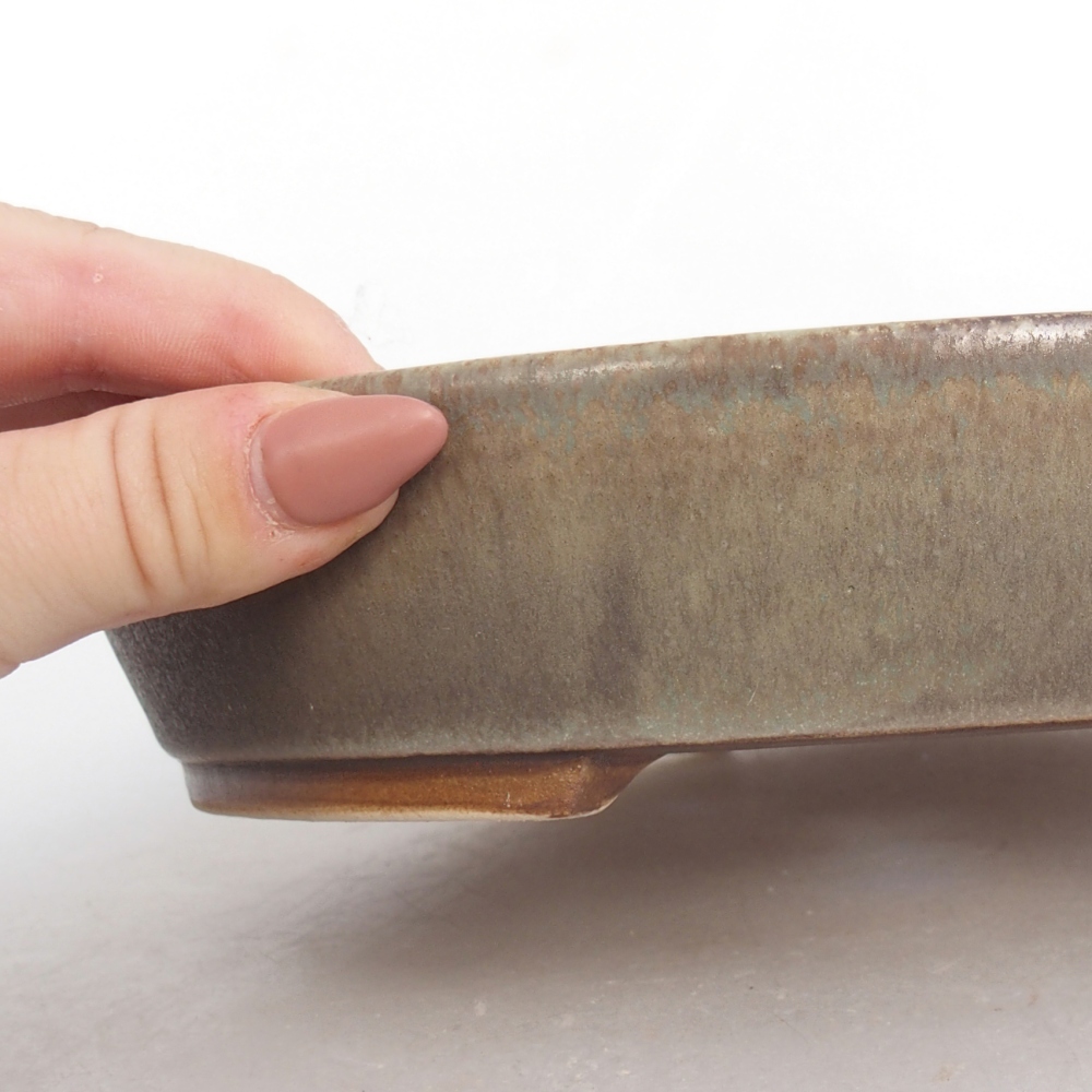 Ceramiczna miska do bonsai 22,5 x 20 x 4,5 cm, zielona