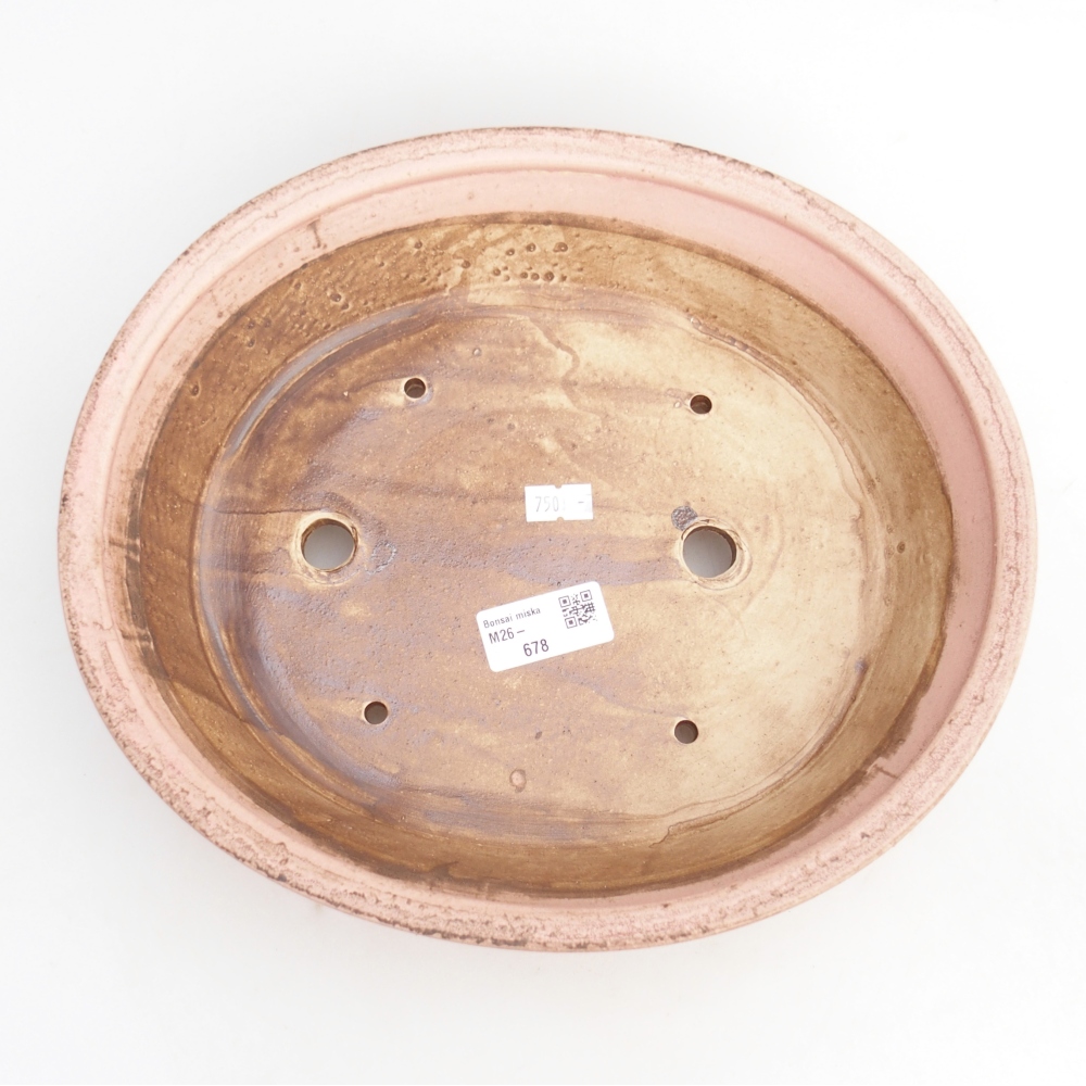 Ceramiczna miska na bonsai 28 x 25 x 6 cm, różowa