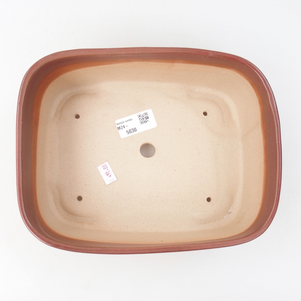 Ceramiczna miska bonsai 23 x 18 x 7,5 cm, kolor bordowy