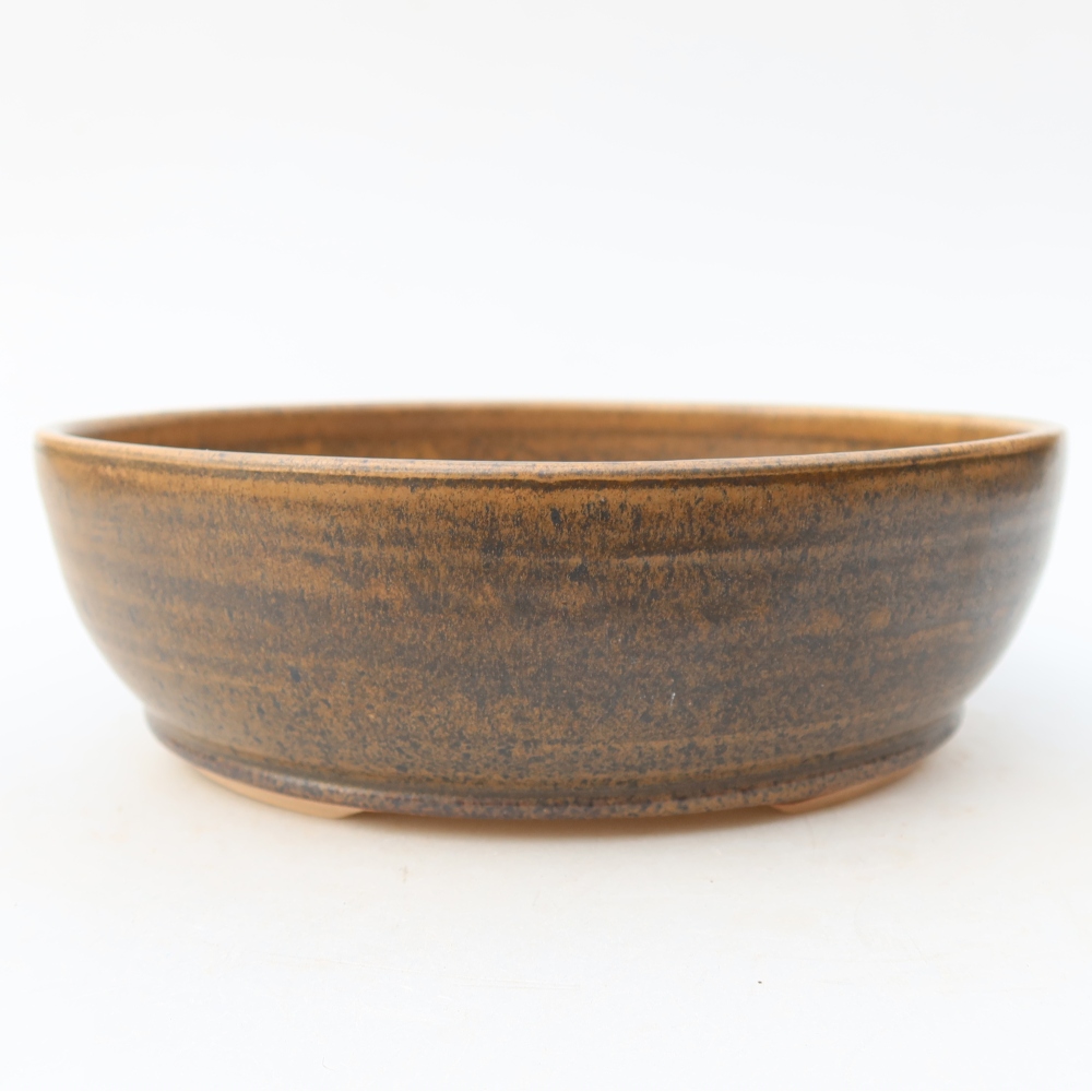 Ceramiczna miska do bonsai 19 x 19 x 6 cm, kolor brązowy