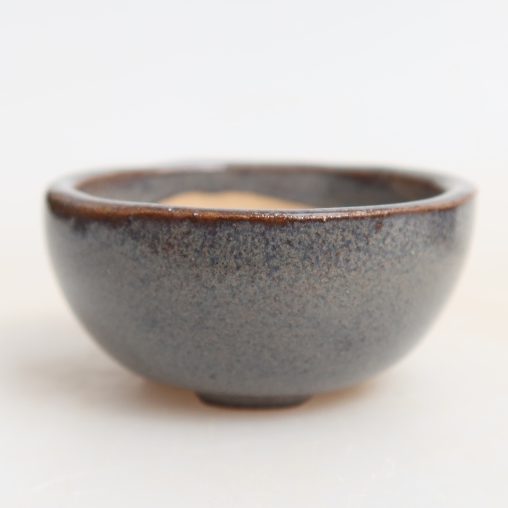 Ceramiczna miseczka do bonsai 4 x 4 x 2 cm, kolor szary