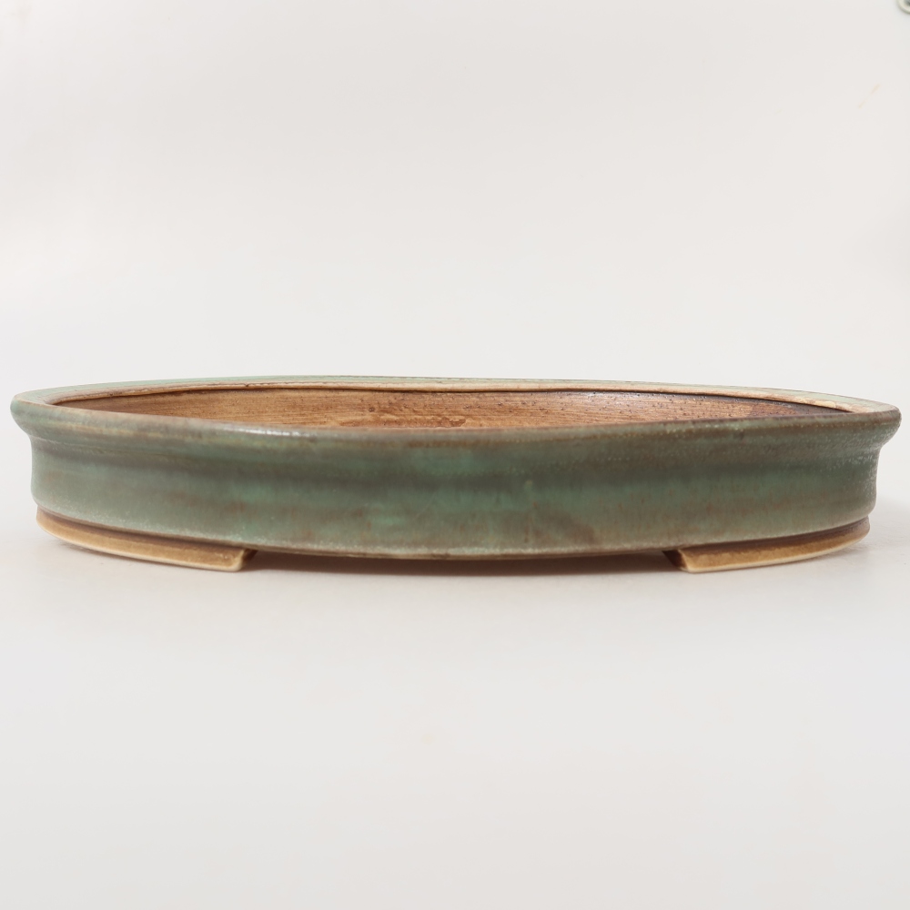 Ceramiczna miska do bonsai 30,5 x 26,5 x 4 cm, kolor zielony