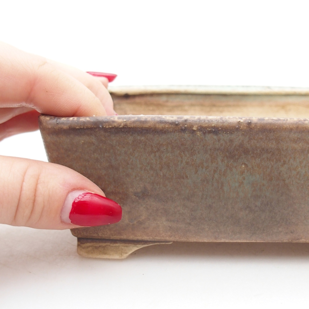 Ceramiczna miska do bonsai 15 x 12 x 5 cm, zielona