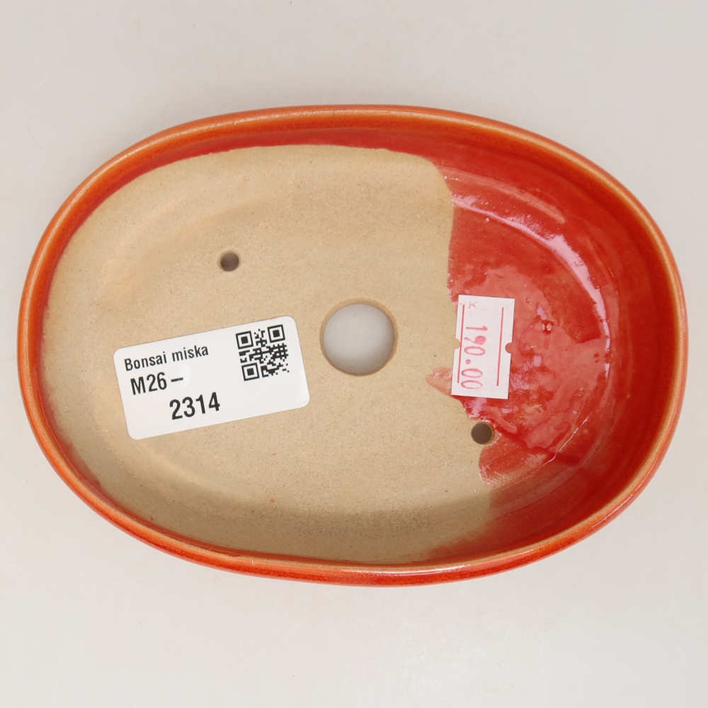 Ceramiczna miska do bonsai 13 x 9,5 x 2,5 cm, kolor pomarańczowy