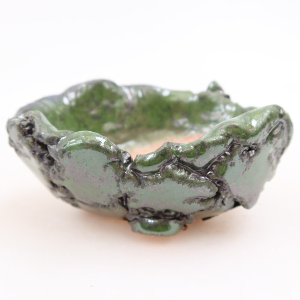 Ceramiczna skorupa  10 x 8,5 x 5 cm, kolor zielony