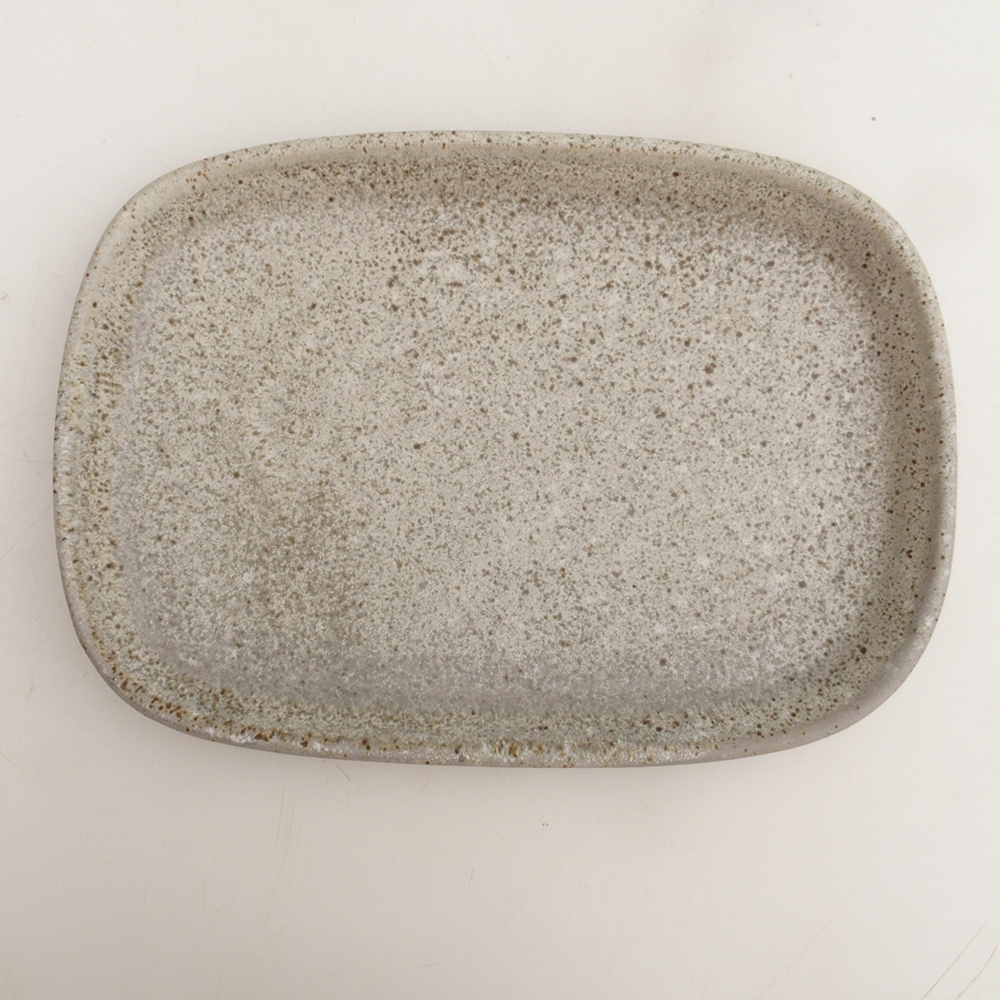 Ceramiczna miska H06 - 20,5 x 14,5 x 1,5 cm - beżowy