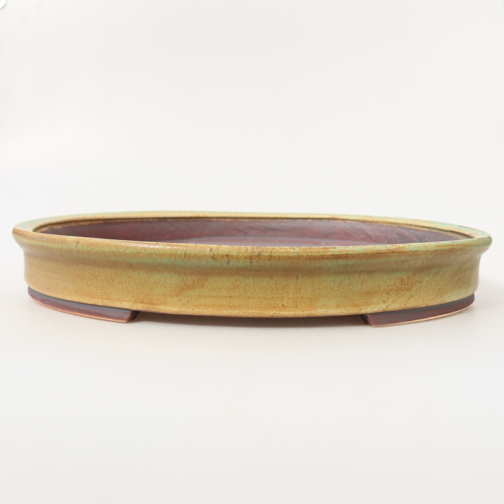 Ceramiczna miska do bonsai 30,5 x 26,5 x 4 cm, kolor zielony
