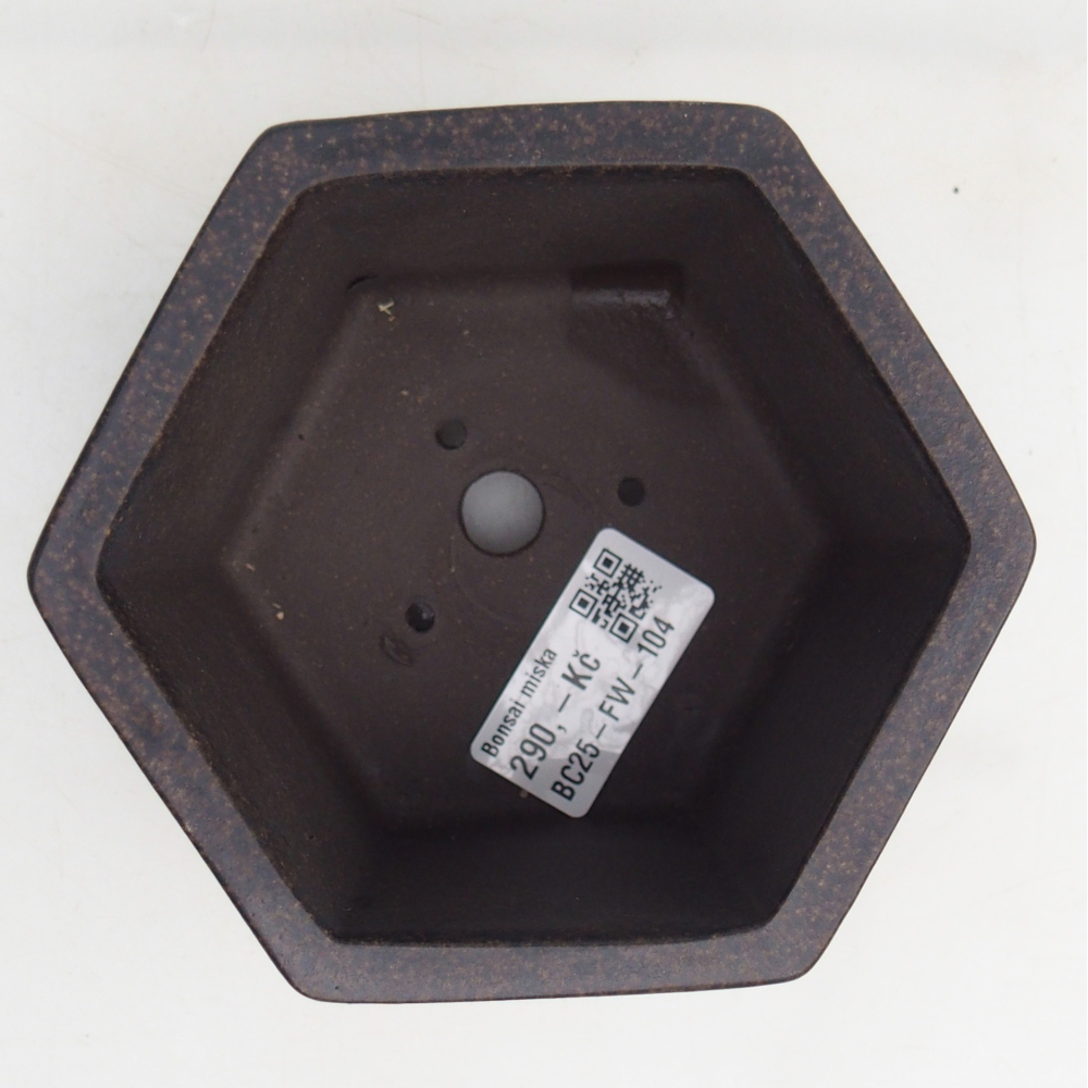 Ceramiczna miska do bonsai 11 x 10 x 8,5 cm, kolor brązowo-ochrowy