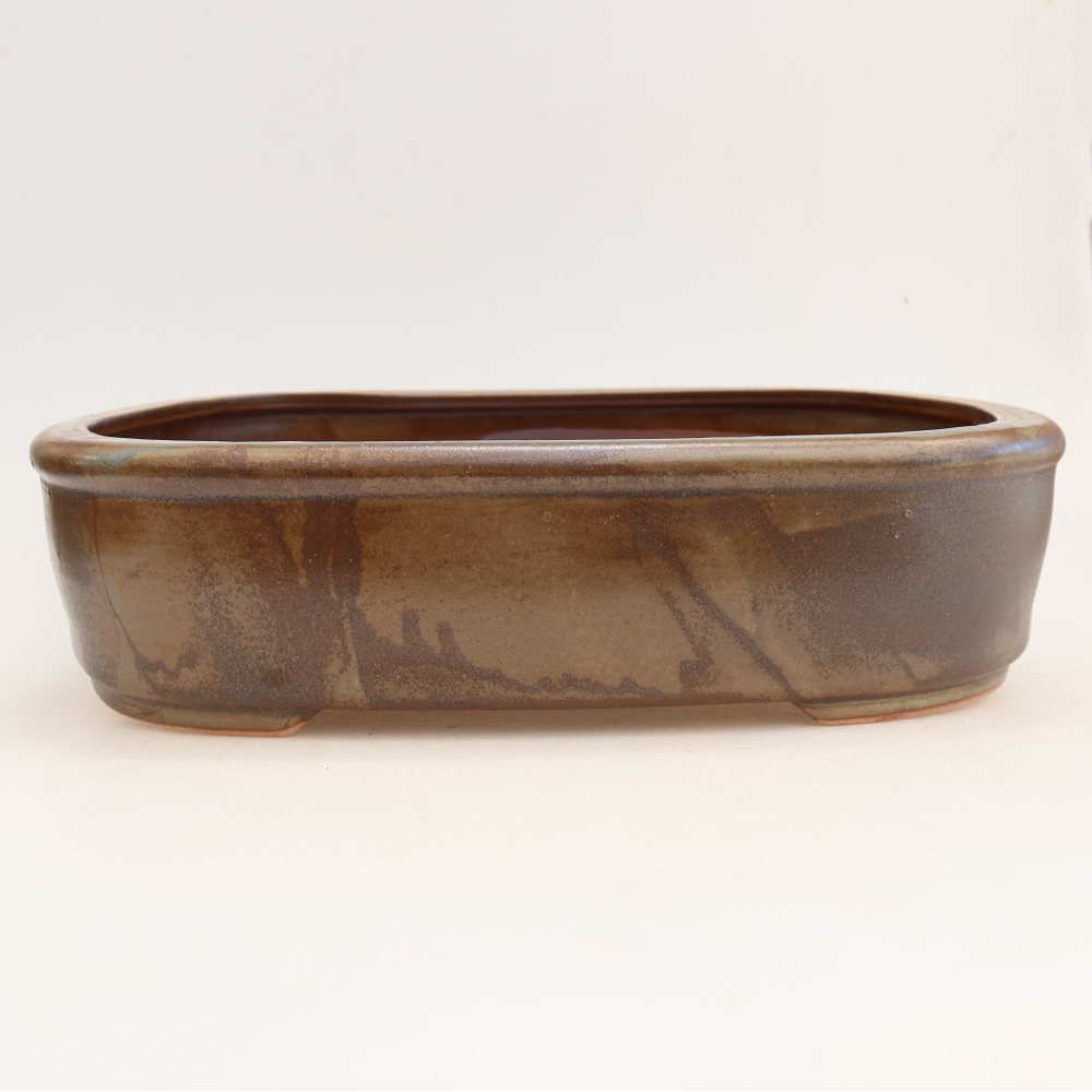 Ceramiczna miska do bonsai 31,5 x 24 x 8 cm, brązowa