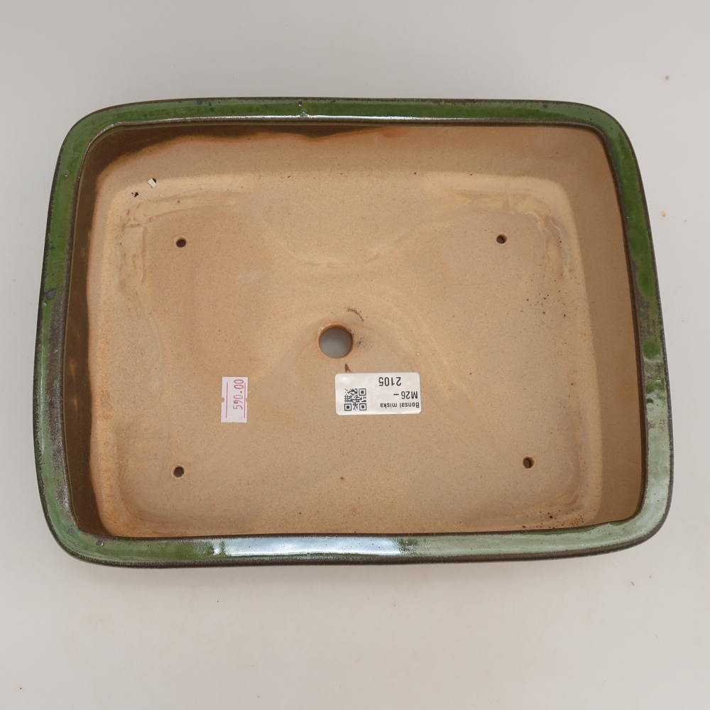 Ceramiczna miska do bonsai 26,5 x 20,5 x 7 cm, zielona