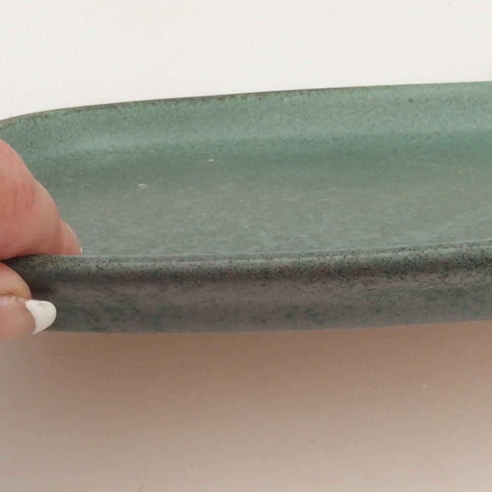 Ceramiczna miska H06 - 20,5 x 14,5 x 1,5 cm - zielona