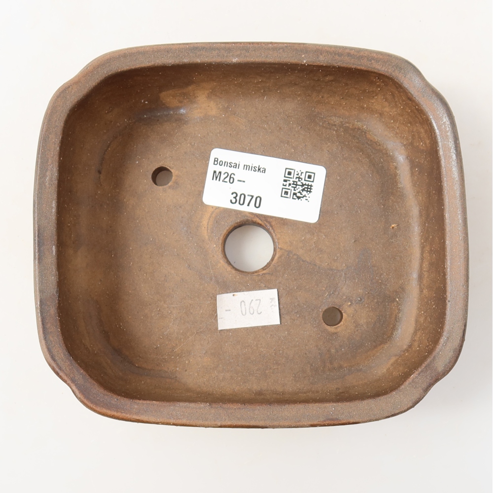 Ceramiczna miska do bonsai 13,5 x 12 x 4 cm, kolor brązowy