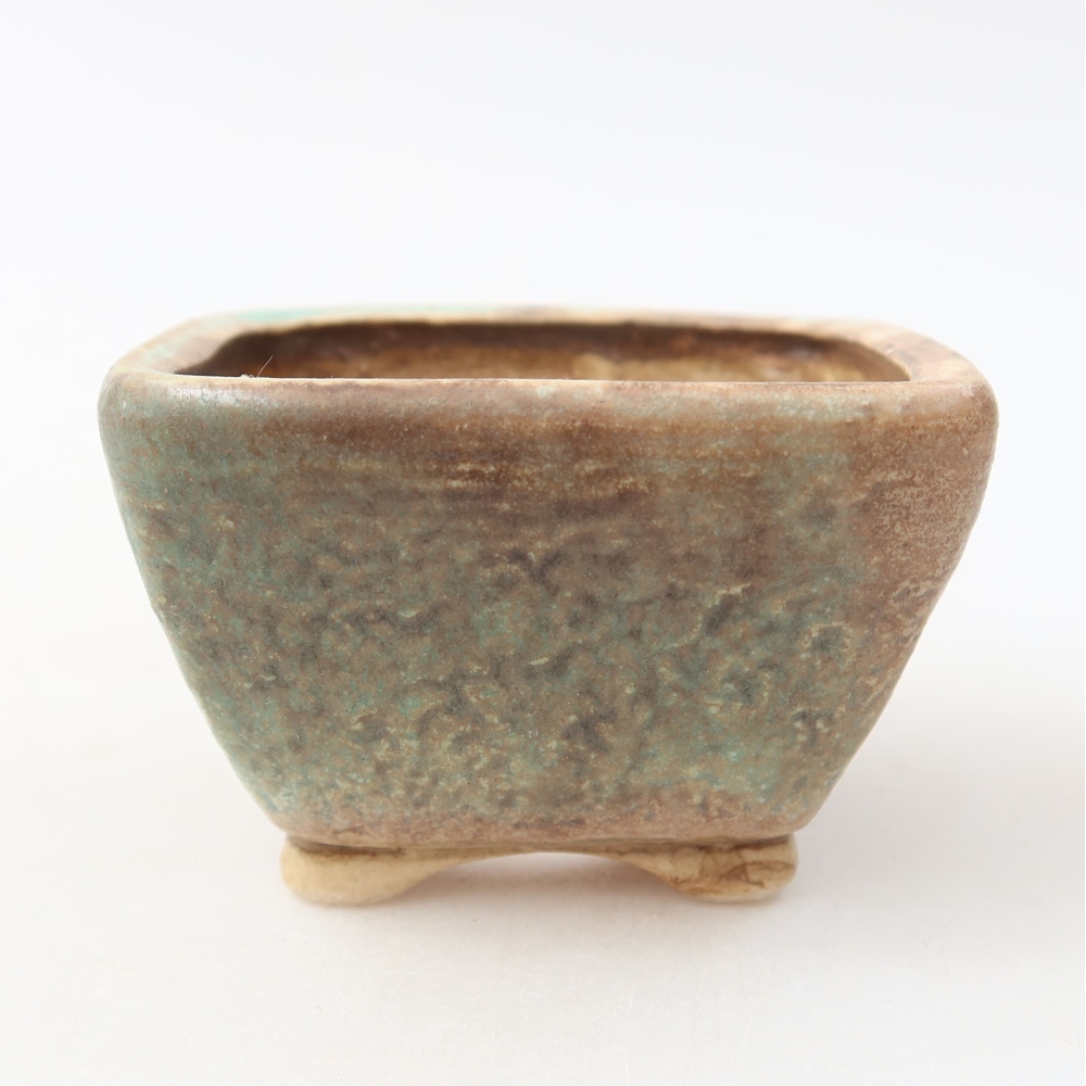 Ceramiczna miska do bonsai 6 x 6 x 4 cm, zielona