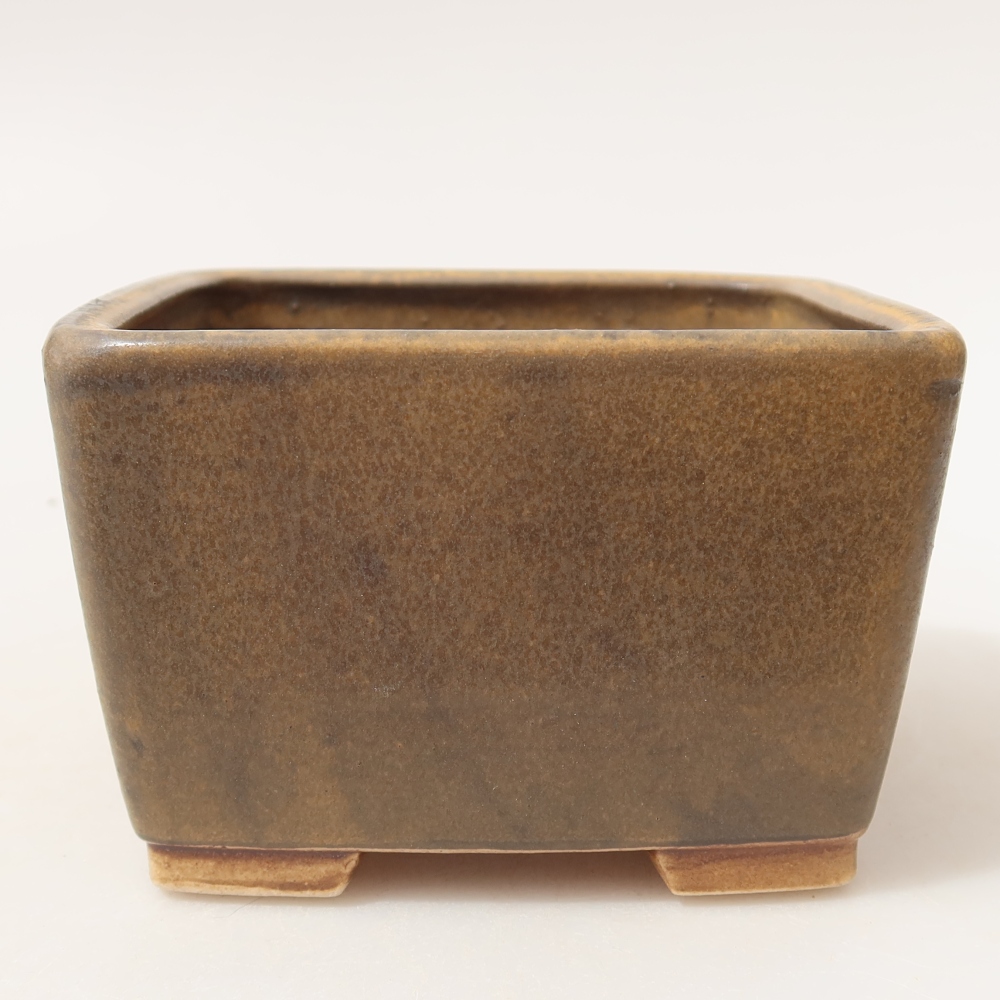 Ceramiczna miska do bonsai 10,5 x 10,5 x 7 cm, kolor brązowy