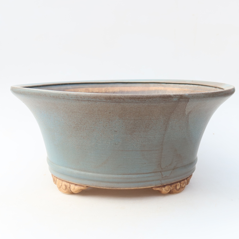 Ceramiczna miska na bonsai 29 x 29 x 12,5 cm, kolor niebieski