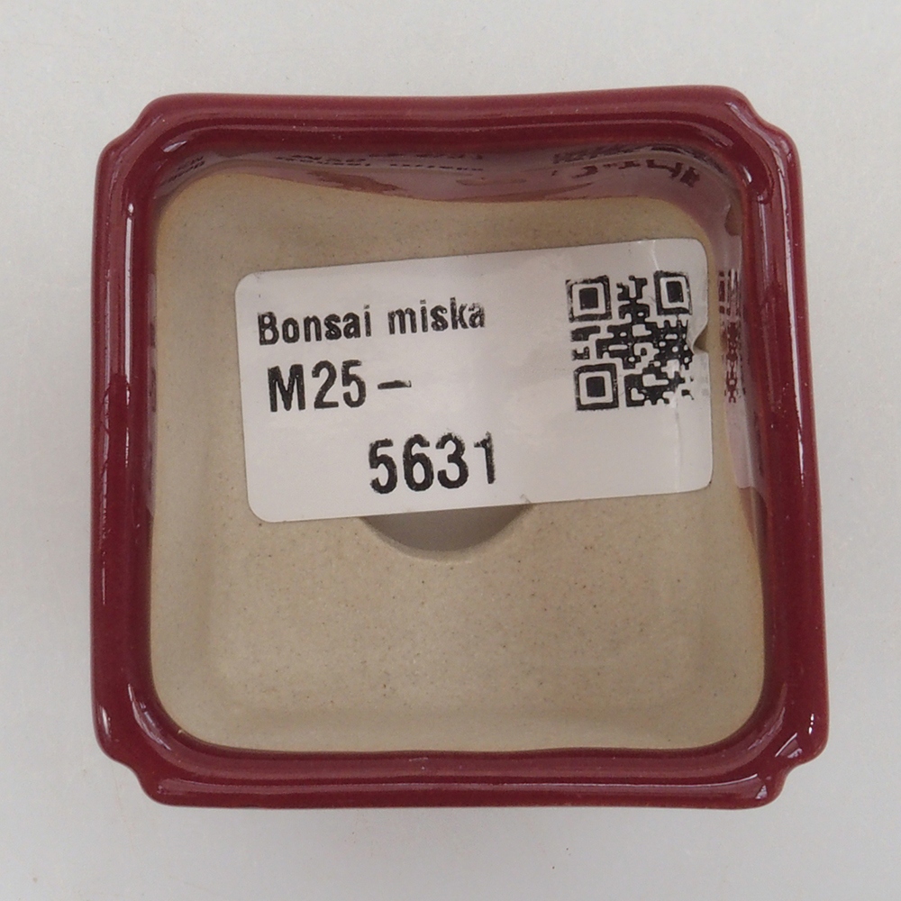 Mini miska bonsai 4,5 x 4,5 x 3 cm, kolor bordowy