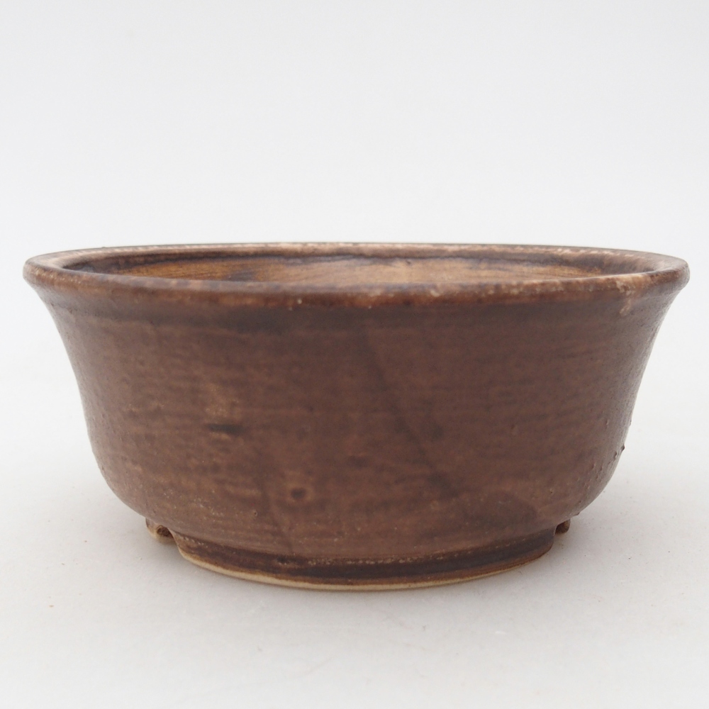 Ceramiczna miska na bonsai 11,5 x 11,5 x 4,5 cm, brązowa