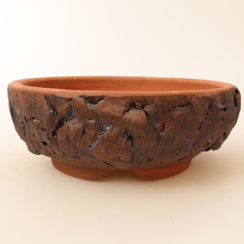 Ceramiczna miska do bonsai 16,5 x 16,5 x 6 cm, brązowa