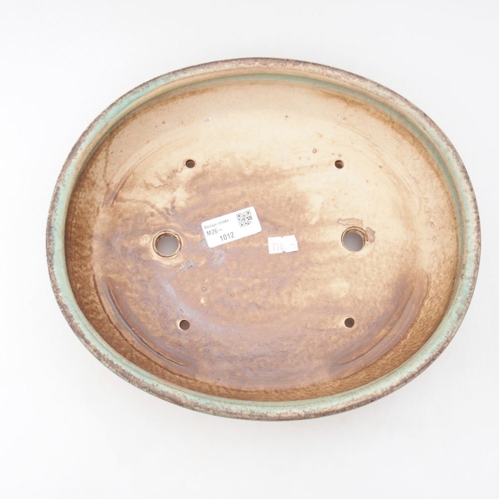 Ceramiczna miska do bonsai 28 x 24,5 x 6 cm, zielona