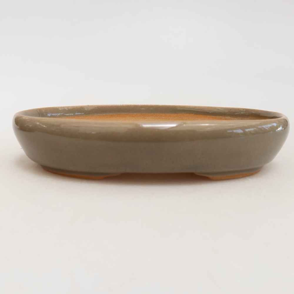 Ceramiczna miska do bonsai 13 x 9,5 x 2,5 cm, kolor szary