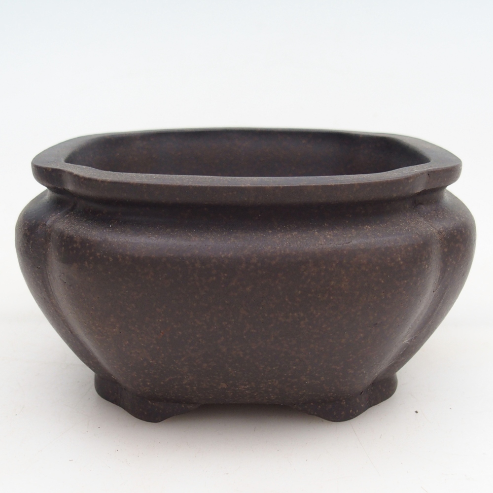 Ceramiczna miska do bonsai 12 x 12 x 7 cm, kolor brązowo-ochrowy